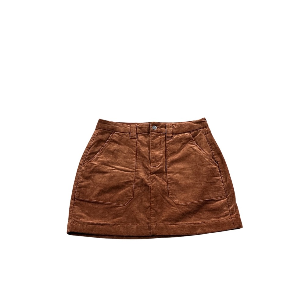 Sanctuary Clove Brown Corduroy Mini Skirt Size 29 XS9067F3 Front Patch Pockets